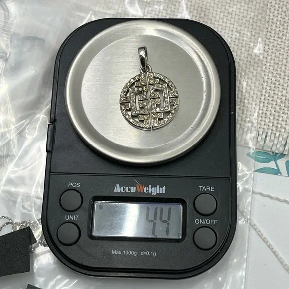 Vintage Affinity 925 Sterling Silver Real Diamond Pendant - Picture 15 of 16